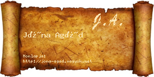 Jóna Agád névjegykártya